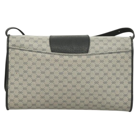 GUCCI Micro GG Supreme Shoulder Bag PVC Navy Gold 89 02 050 Auth BA3432 - Picture 2 of 16